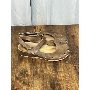 BioNatura SOLO Leather Mary Jane Closed Toe Sandals Size 7/38 Cork Brown